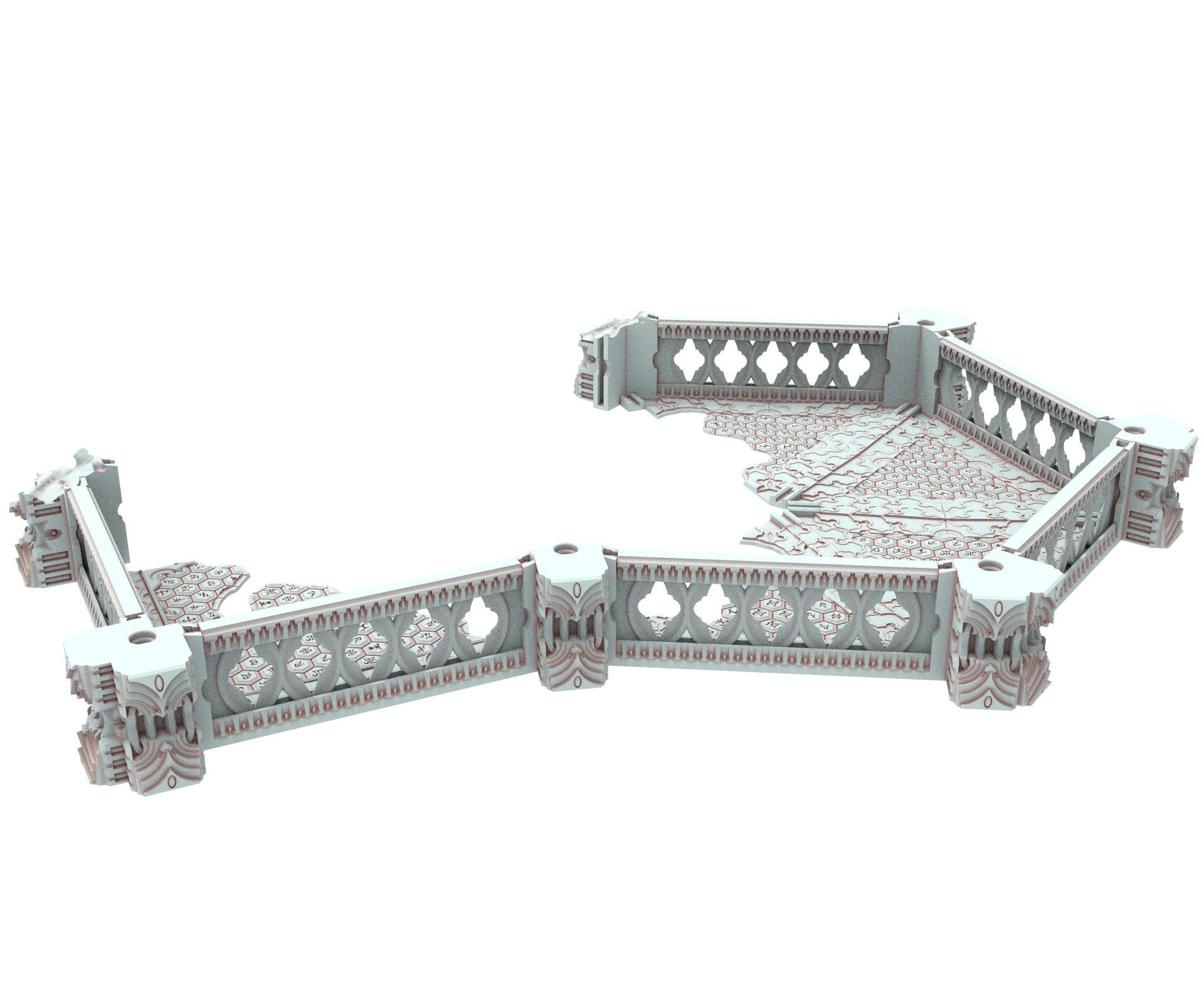 Dark city Ruined building elves eldar in PLA and resin usable for warmachine, Damocles, One Page Rule, Firefight, infinity, scifi wargame...