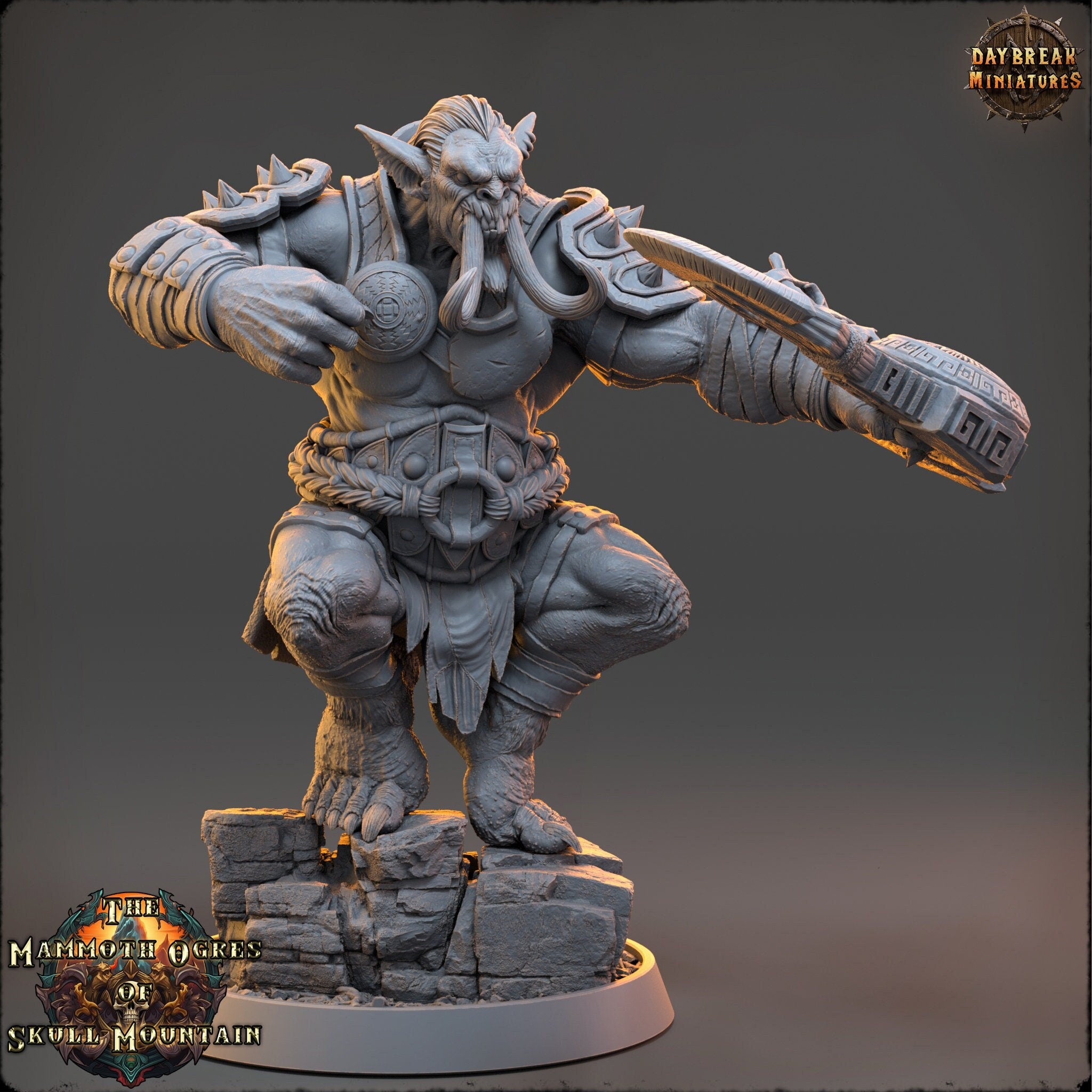 Tribe warriors - Jorduz Hunter - The Mammoth Ogres of Skull Mountain , Pathfinder, Dungeons & Dragons