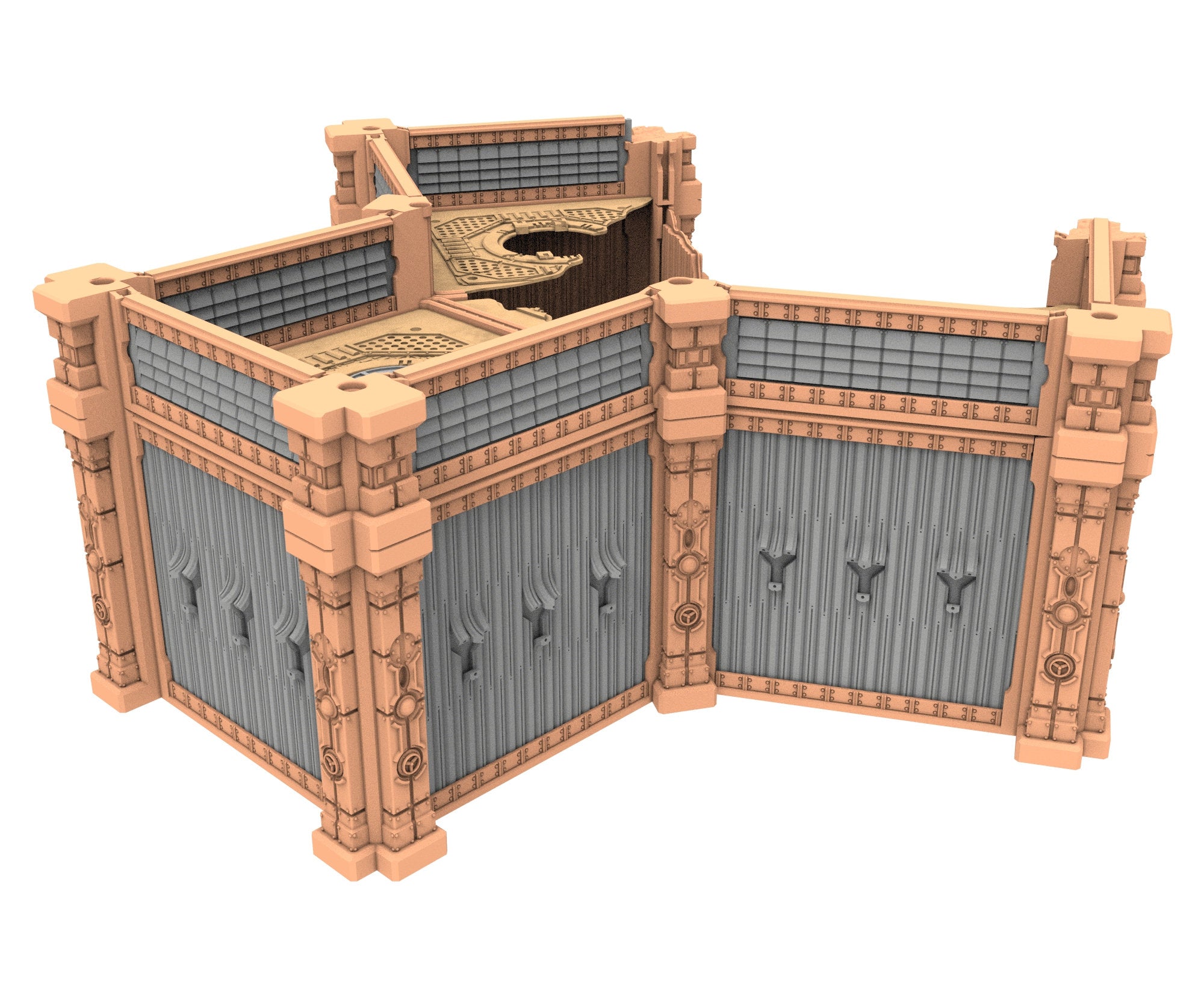Military Ruined building printed in PLA and resin usable for warmachine, Damocles, One Page Rule, Firefight, infinity, scifi wargame...