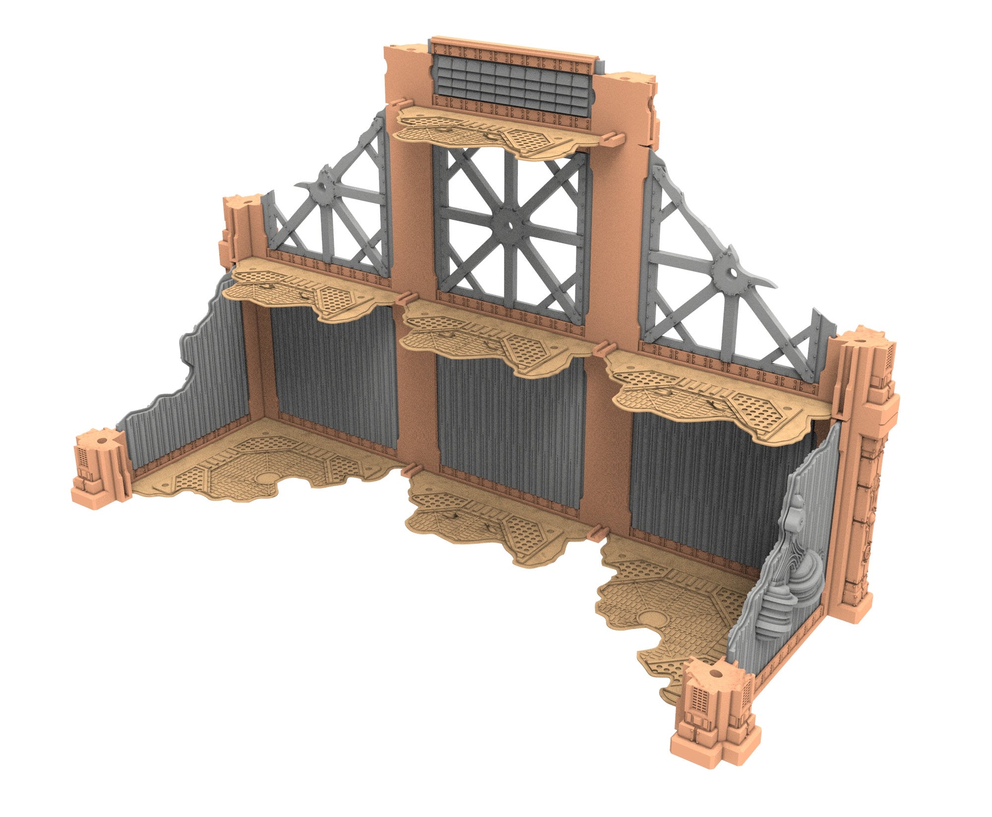 Military Ruined building printed in PLA and resin usable for warmachine, Damocles, One Page Rule, Firefight, infinity, scifi wargame...