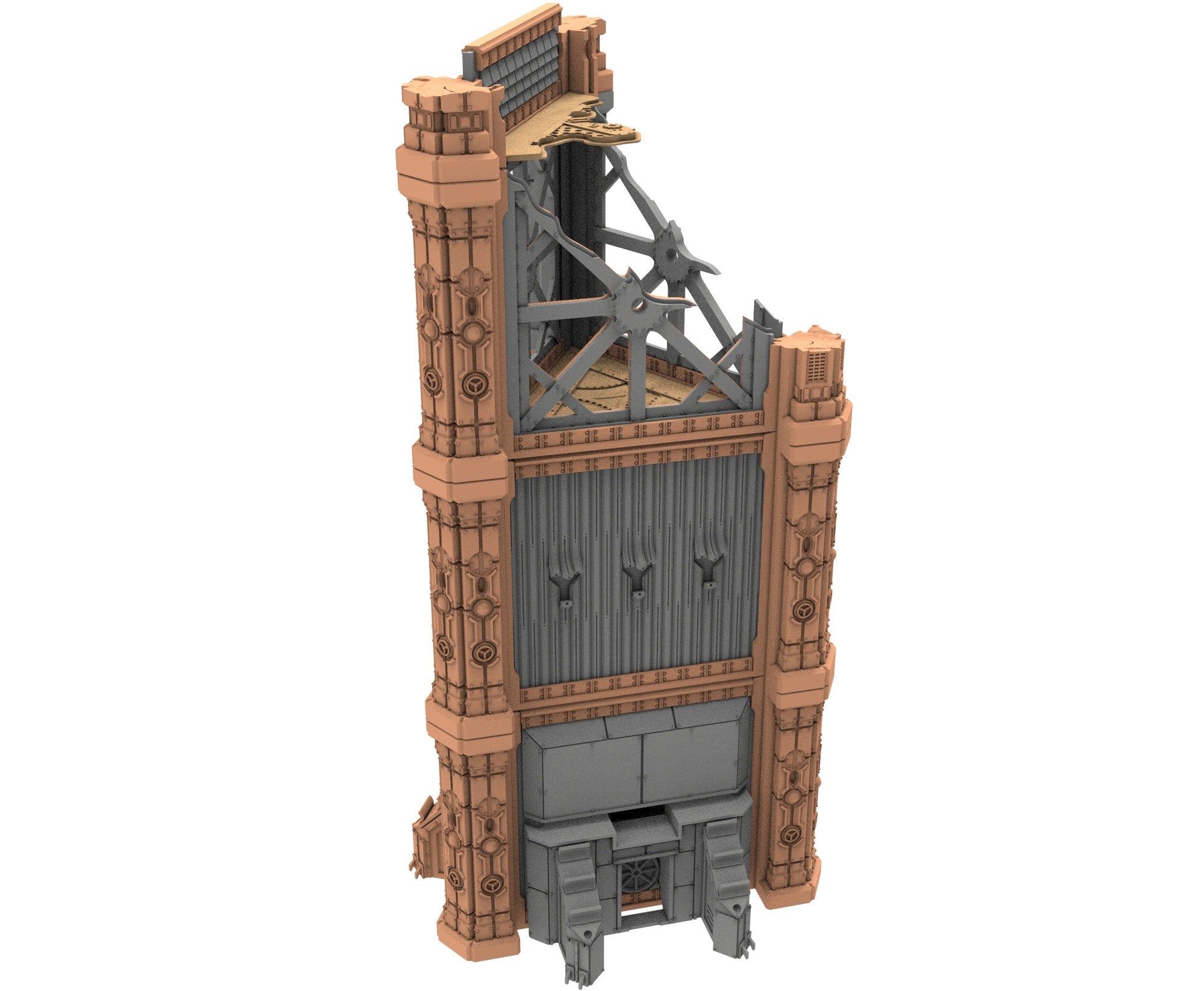 Military Ruined building printed in PLA and resin usable for warmachine, Damocles, One Page Rule, Firefight, infinity, scifi wargame...
