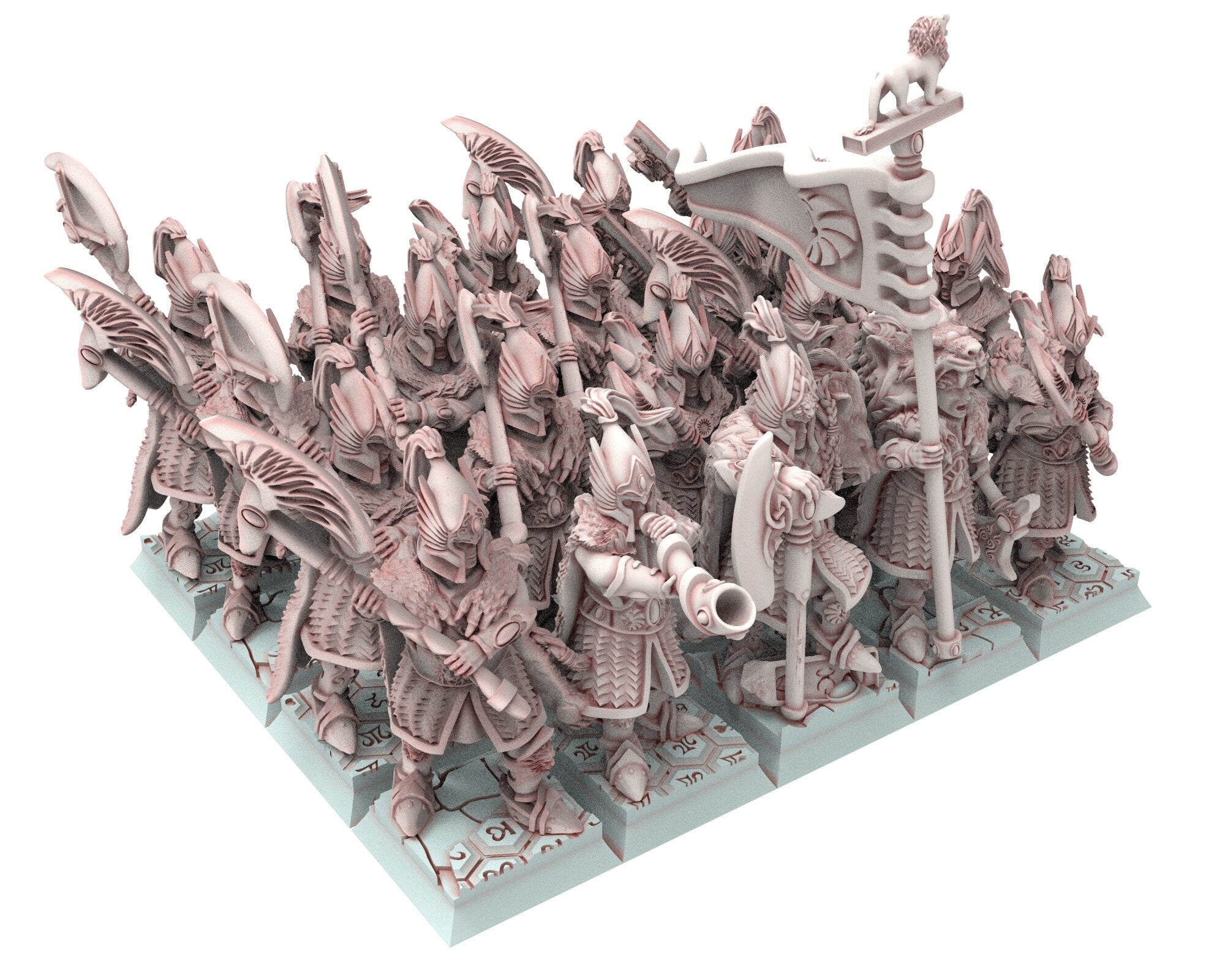 Hight Elves - 28mm Captain Elite Lion Guard, Fantasy elves, Insular Kingdom usable for 9th Age, Fantasy Battle, Oldhammer, King of war, D&D