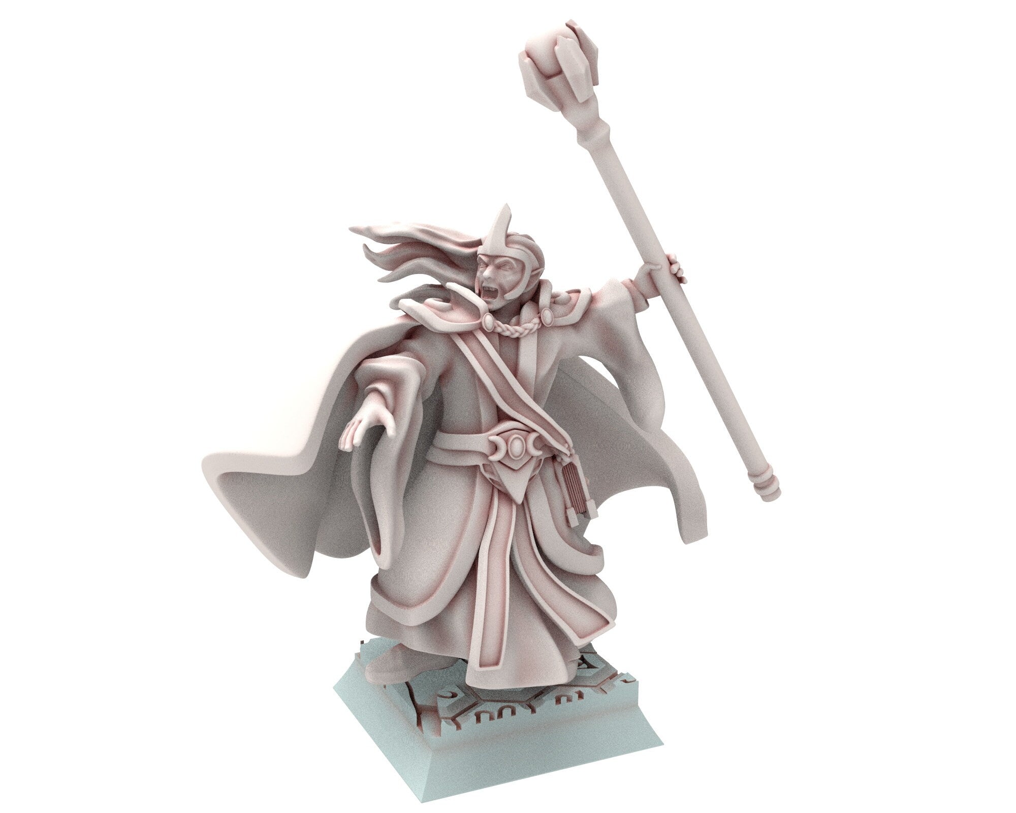 Hight Elves - 28mm Elven Magician of war V2, Fantasy elves, Insular Kingdom usable for 9th Age, Fantasy Battle, Oldhammer, King of war, D&D