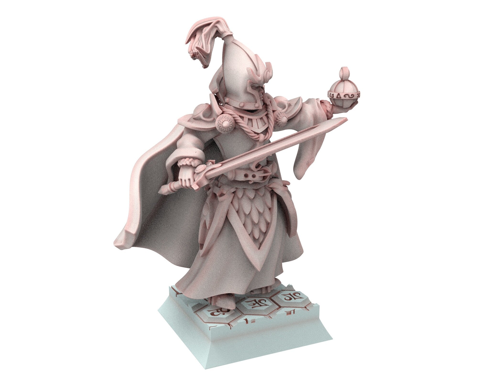 Hight Elves - 28mm Elven Magician of war V2, Fantasy elves, Insular Kingdom usable for 9th Age, Fantasy Battle, Oldhammer, King of war, D&D