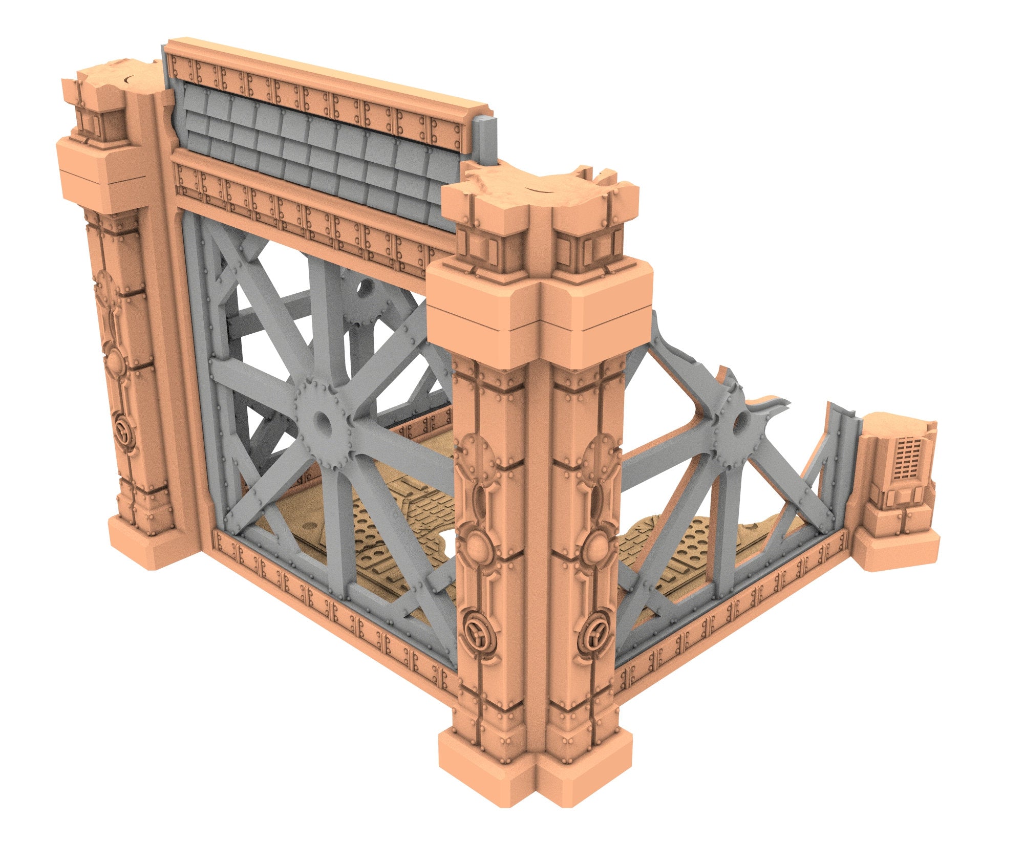 Military Ruined building printed in PLA and resin usable for warmachine, Damocles, One Page Rule, Firefight, infinity, scifi wargame...