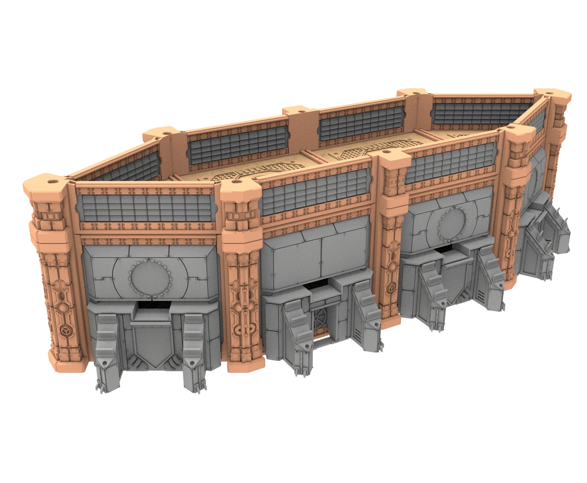 Military building printed in PLA and resin usable for warmachine, Damocles, One Page Rule, Firefight, infinity, scifi wargame...