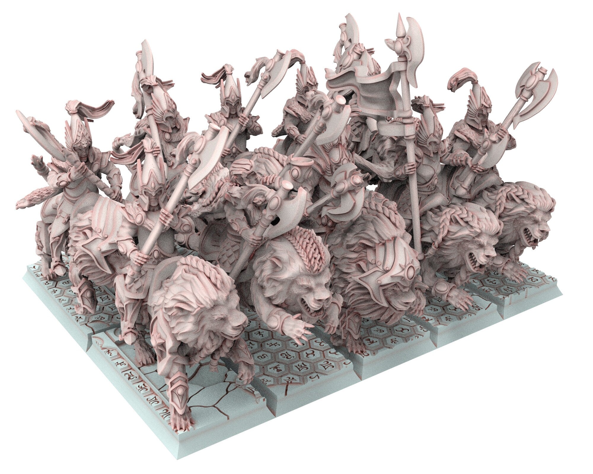 Hight Elves - 28mm Captain Elite Lion Guard, Fantasy elves, Insular Kingdom usable for 9th Age, Fantasy Battle, Oldhammer, King of war, D&D
