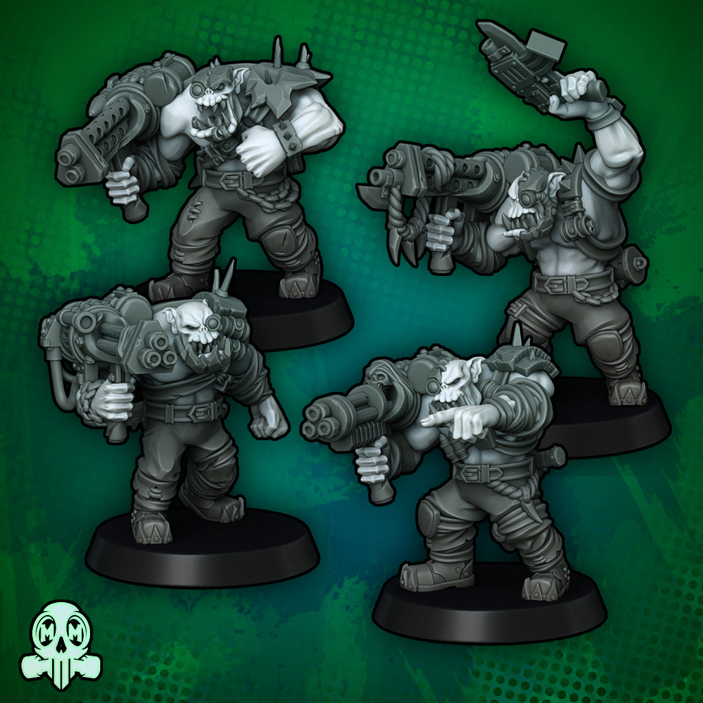 Green Skin - Orc Heavy Gunner, Modular Kit - Malicious Minis
