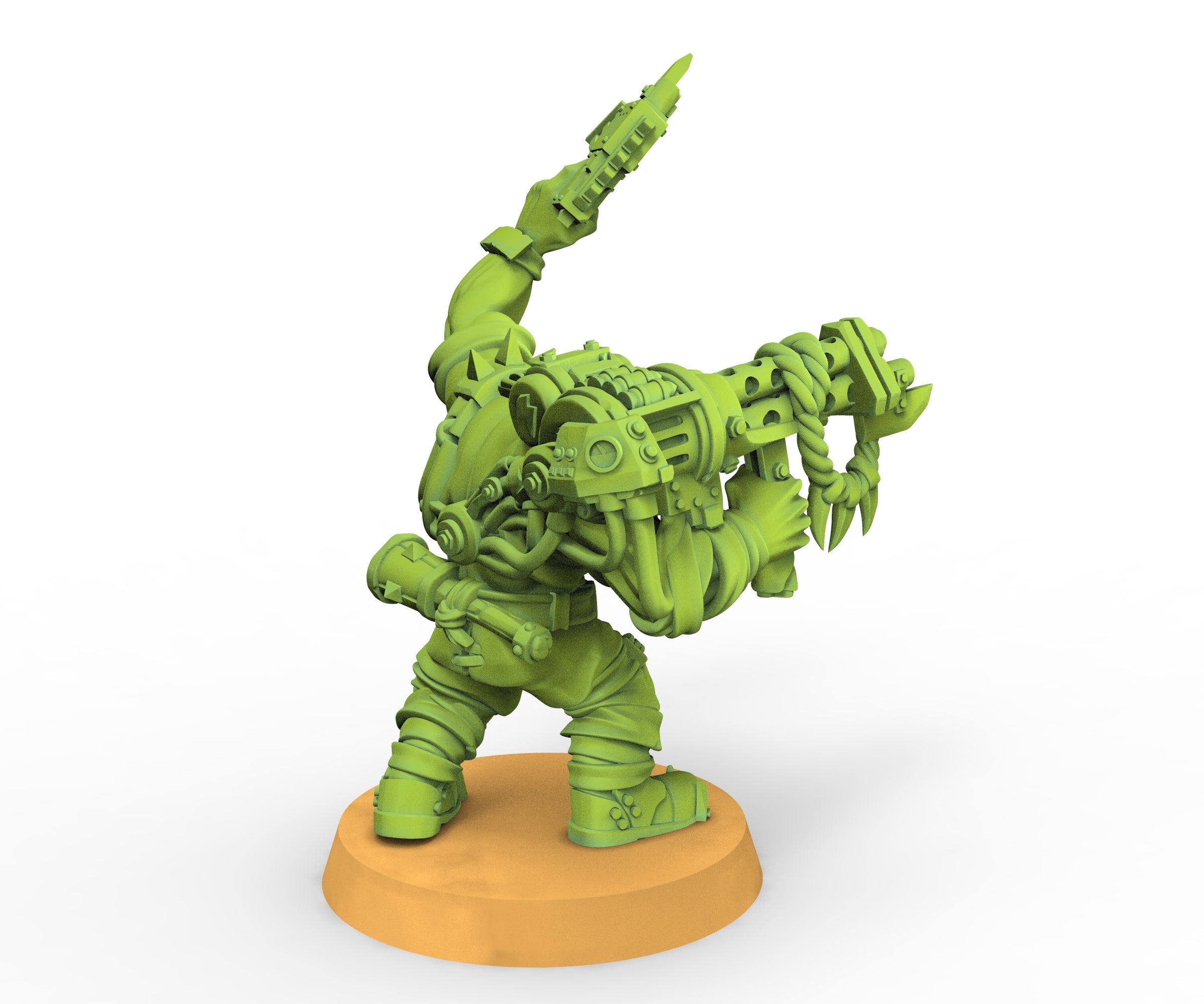 Green Skin - Orc Heavy Gunner, Modular Kit - Malicious Minis