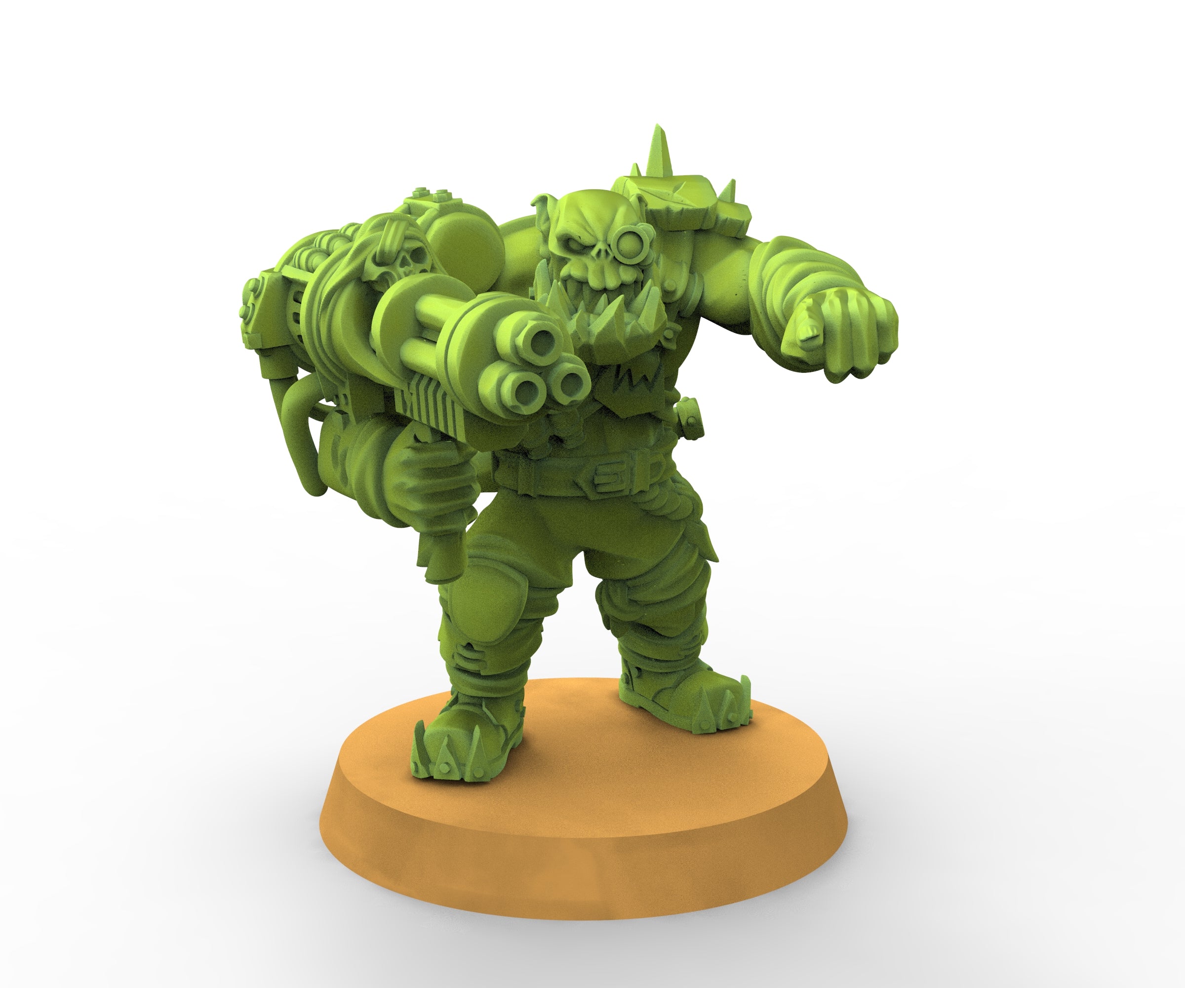 Green Skin - Orc Heavy Gunner, Modular Kit - Malicious Minis
