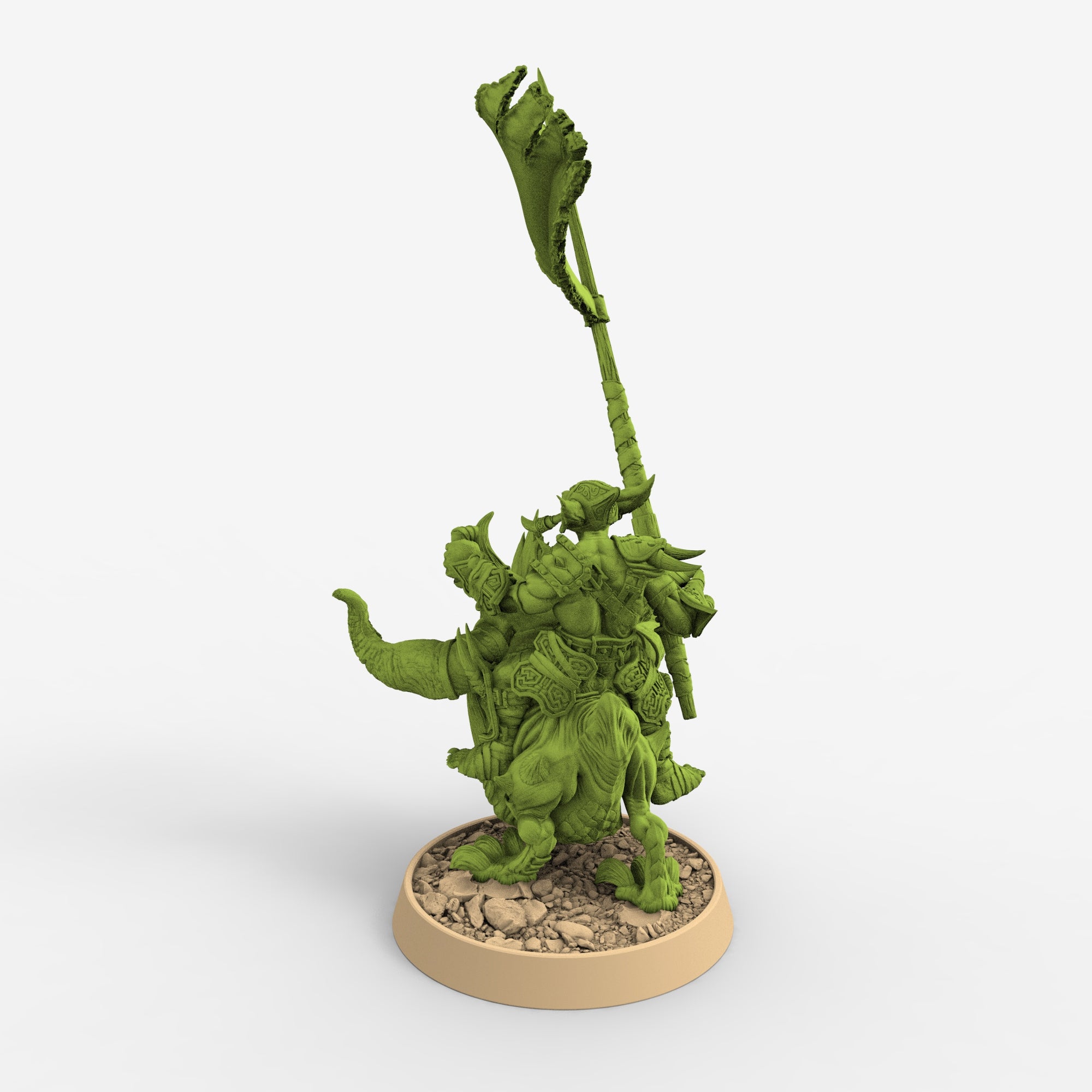Peau verte - Dongli Smite sur Head Runner, Les Maraudeurs à défenses de Gauntwood, miniatures de l'aube